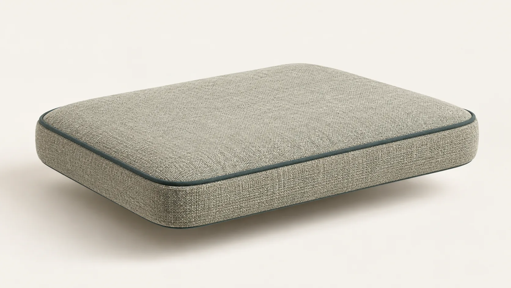 Vue illustrative d’un coussin d’assise en tissu clair, concept FessoMètre